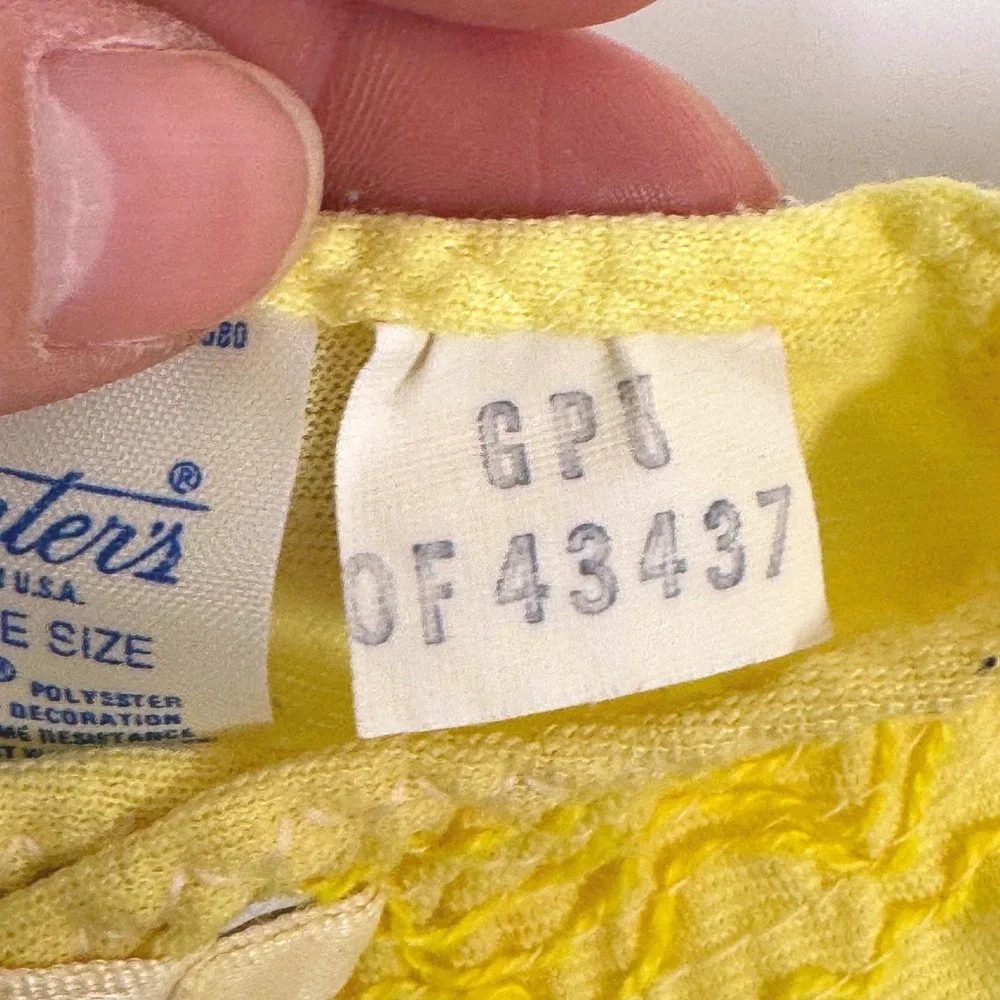 Vintage Carters Baby Shirts Lot 3 Yellow Circus Print Smocked Layette USA Made